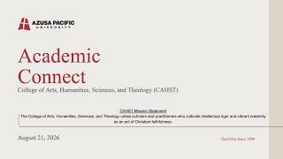Details Azusa Pacific University | Academic Connect Update