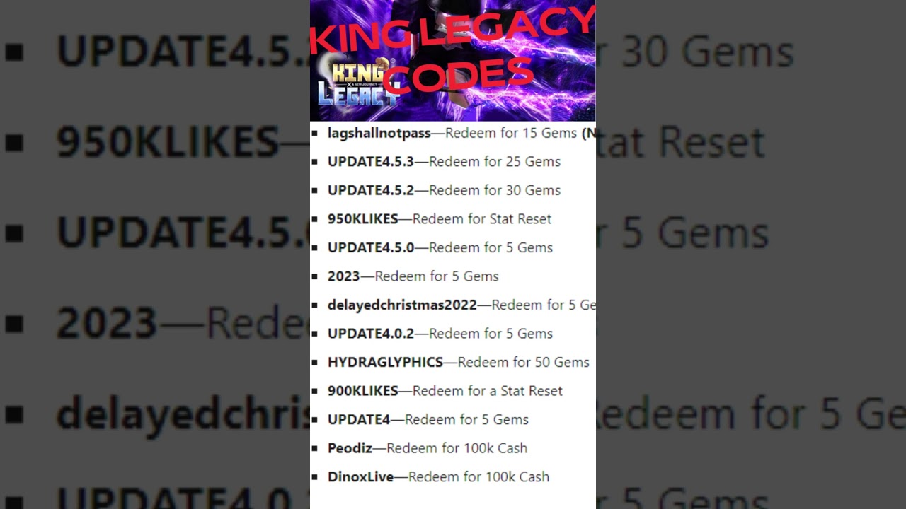 NEW* CODES FOR KING LEGACY IN 2023 MARCH! ROBLOX KING LEGACY CODES