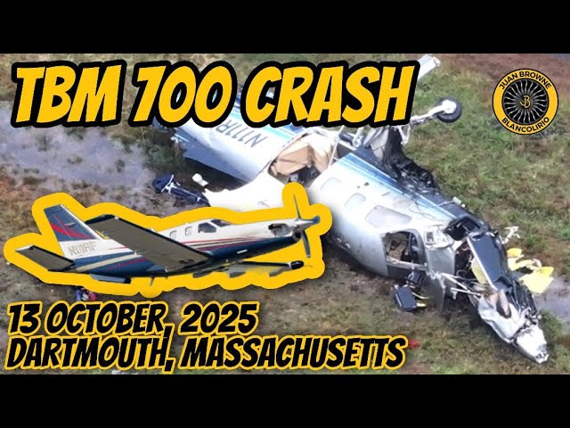 New Bedford MA TBM 700 N111RF Crash 13 Oct 2025 - YouTube