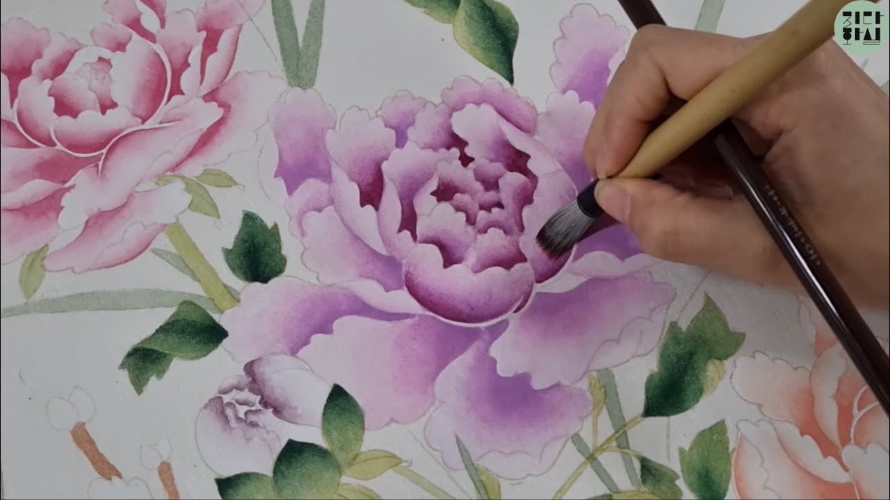 용달항아리 모란도 바림해봅시다