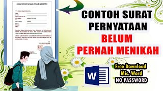 CONTOH SURAT PERNYATAAN BELUM MENIKAH ‼️yang direkom KUA