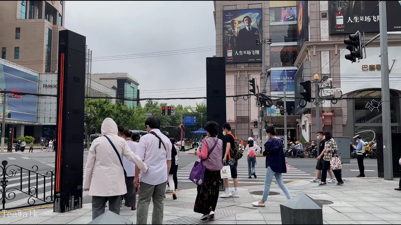 Shanghai, चीन | Mall सड़क | पैदल यात्रा 4K