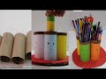 organizador de  colores con tubos de papel reciclado