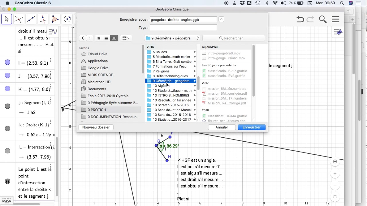 Sauvegarder Ouvrir Geogebra Youtube
