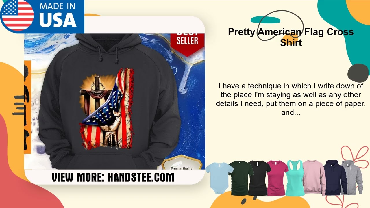 Pretty American Flag Cross Shirt