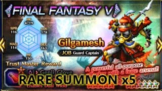 Ffbe Ffv Summon Pull X5 Gilgamesh, Bartz, Exdeath & Faris Banner