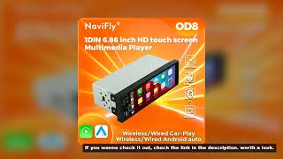 NaviFly OD8 6.86" 1280*480 1 Din MP5 Player Car Radio Wireless Carplay Android Auto Multimedia Playe