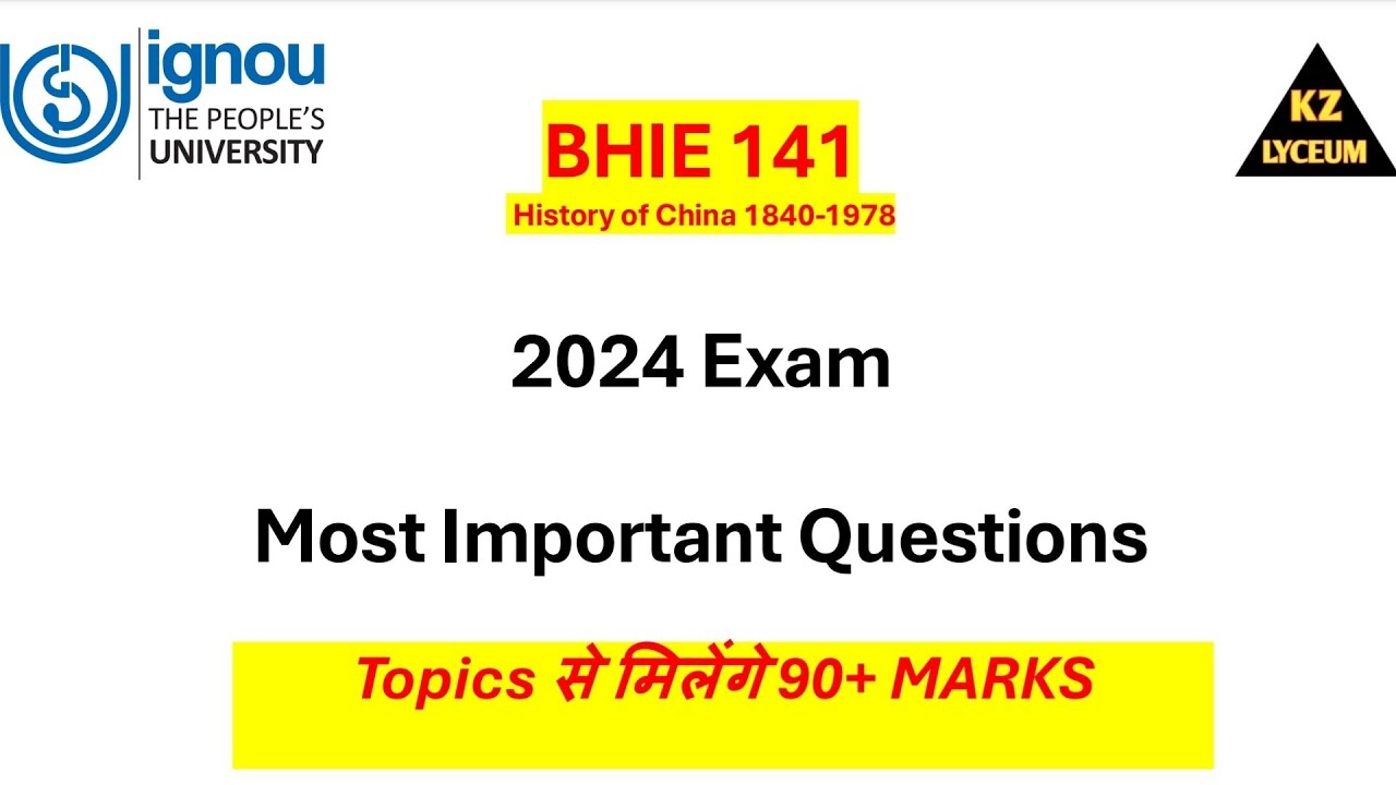 BHIE 141 | Most Important Questions | by Kalyan | #IGNOU #BHIE141 # ...