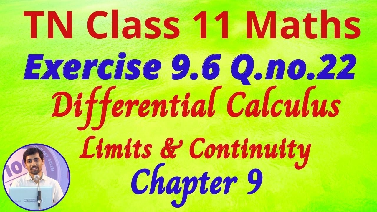 limits and continuity introduction Class 11| Exercise 9.6 Q.No.22 | One Mark | Limits & Continuity | Tamil Nadu New Syllabus