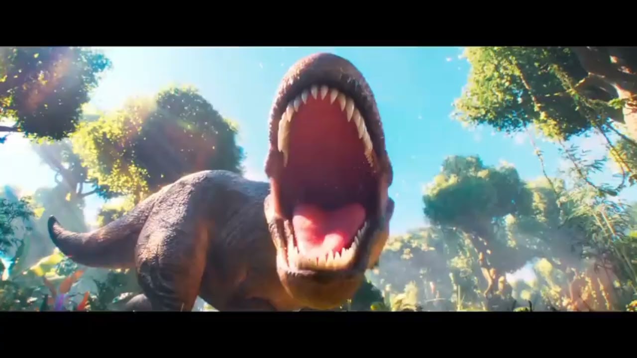 Super Mario Galaxy movie T Rex roar meme