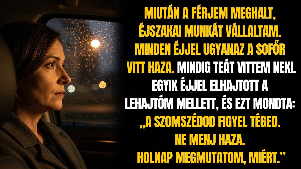 MINDEN HÉTEN TEÁT ADTAM AZ ÉJSZAKAI SOFŐRÖMNEK. EGY ÉJJEL ELVÉTETTE A LEHAJTÓMAT, ÉS EZT MONDTA...