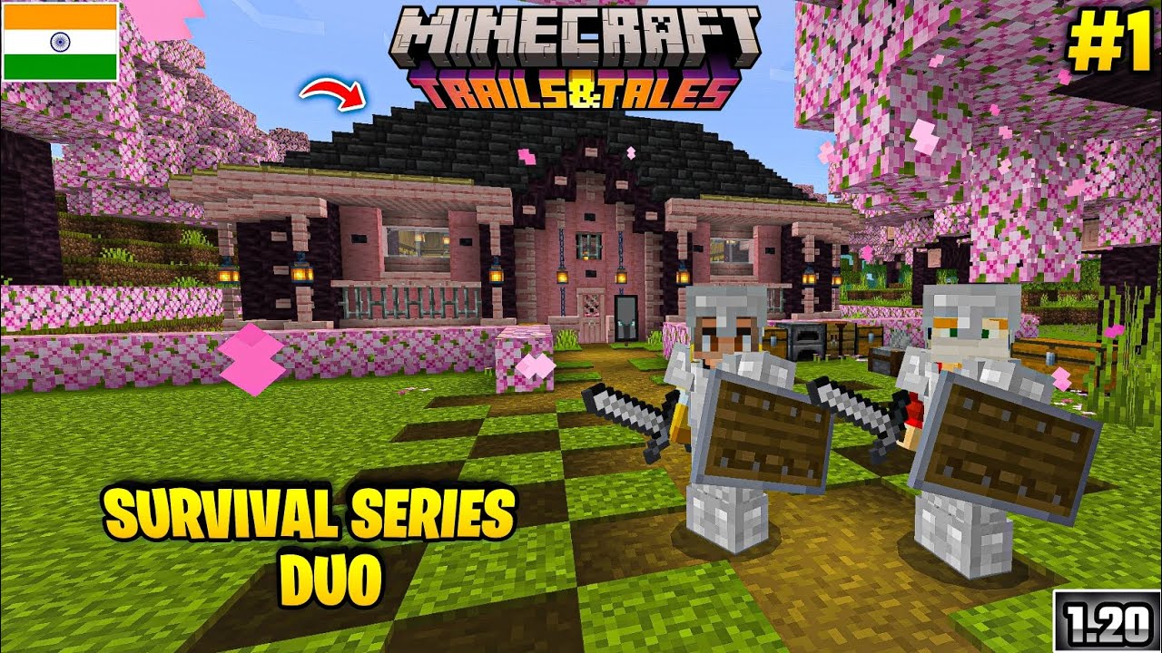 Minecraft Pe Survival series EP-1 in Hindi 1.20 | I Made Survival House ...