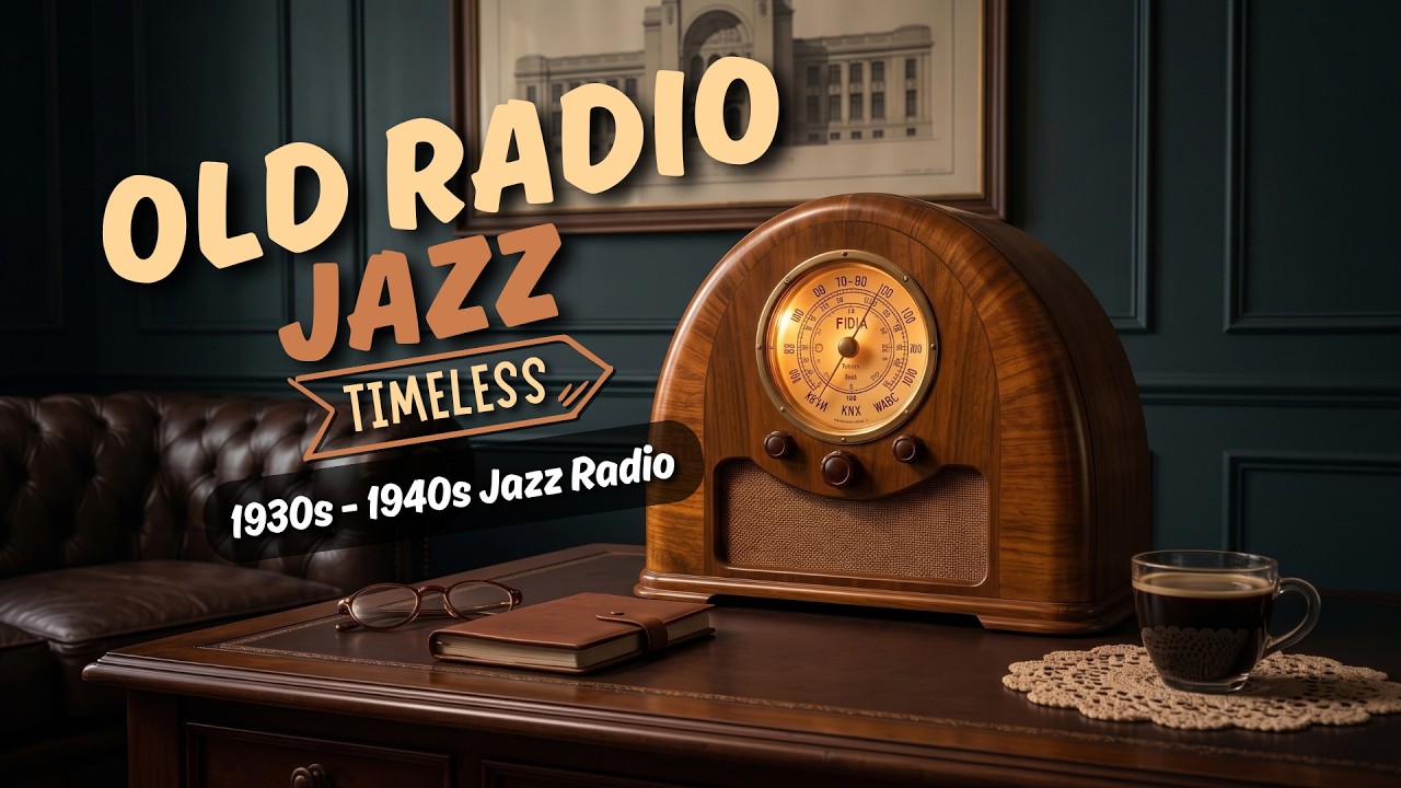 Vintage Evening Radio jazz -1930s 1940s Smooth Swing & Vinyl Background music