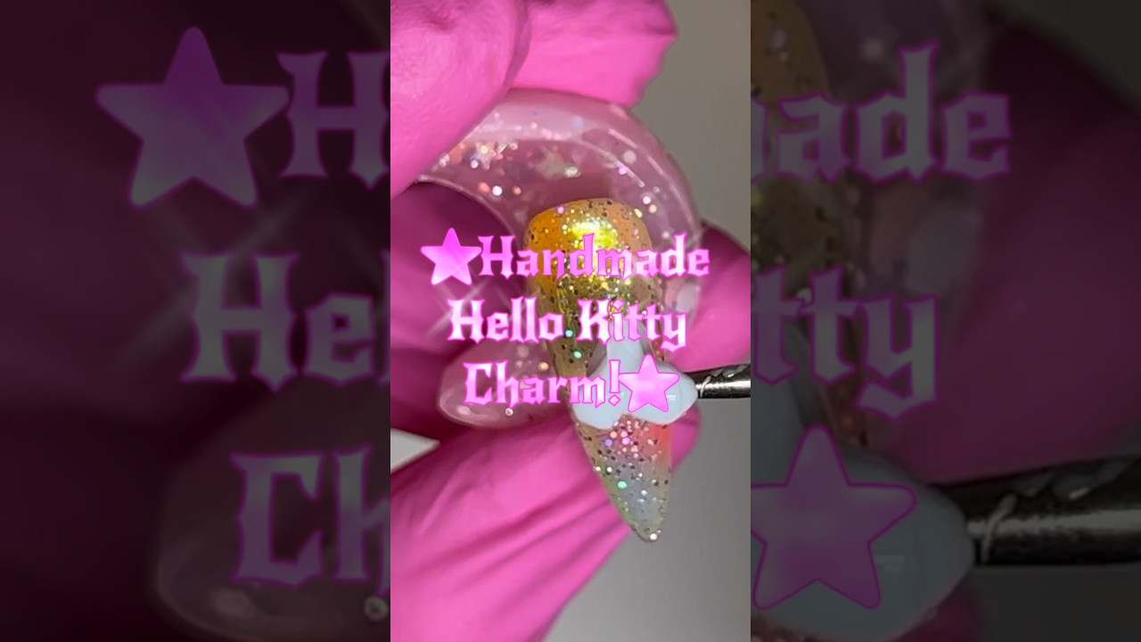 💕⭐️~*Handmade Hello Kitty Nail Charm!*~⭐️💕 #nails #nailcharm #nailart #tutorial