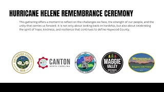 Haywood County Helene Remembrance Ceremony: September 27, 2025