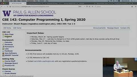 CSE 142, Spring 2020 - Lecture 1 on 3/30/2020 (Mon)