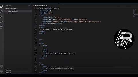 Belajar HTML Dasar Menampilkan Text Hello Word #001
