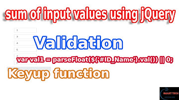 sum of input values using jQuery with keyup and validation form