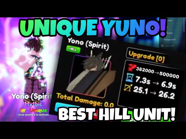 MAX LEVEL 100 *NEW* YONO SHOWCASE! *BEST HILL UNIT!* UPDATE 7! IN ANIME  ADVENTURES ROBLOX 