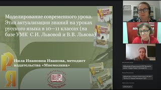 Моделирование современного урока. Этап актуализации знаний на уроках  русского языка в 10—11 классах