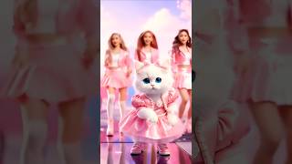 Pink K-Pop Fantasy with Adorable Cat ✨ #cutecat #kpopgirl #catdance #kpopfashion #kawaii #animation