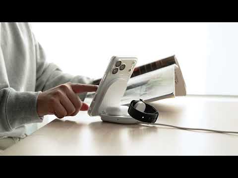 Ringke Ασύρματος Φορτιστής Qi2 25W Λευκός (3-in-1 Magnetic Wireless Charging folding Stand)