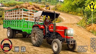 محاكي قيادة جرار عربة الزراعة - العاب سيارات - Tractor Trolley Driving Farming Simulator 3D Games screenshot 4