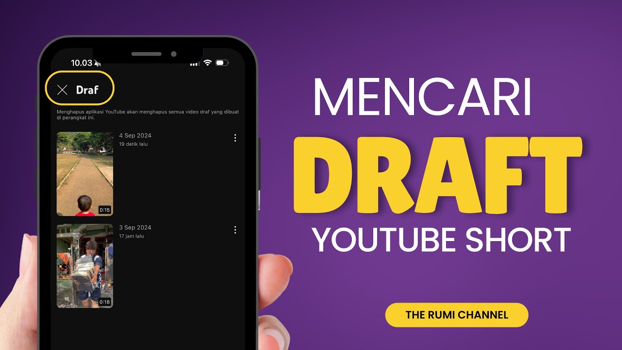 CARA MENCARI DRAFT DI YOUTUBE SHORT - YouTube