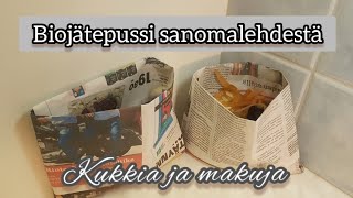 Biojätepussi sanomalehdestä Biojätepussi sanomalehdestä