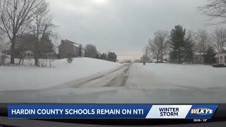 Hardin County Schools remain on NTI as snow lingers