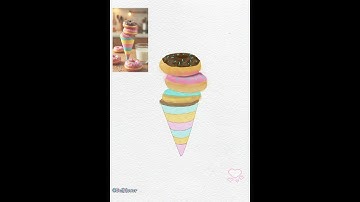 How to draw Donuts Ice cream #art #procreateart #donuts #ipaddrawing #icecream  