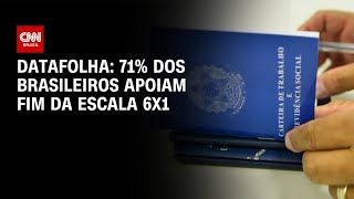Datafolha: 71% dos brasileiros apoiam fim da escala 6x1 | AGORA CNN