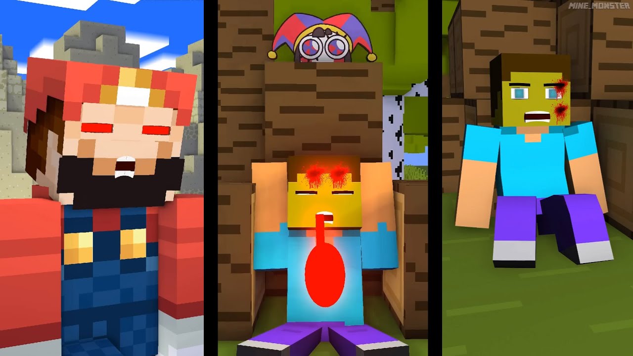 HELP Herobrine Shoot The Mario (Bones - Imagine Dragons) | Minecraft Mix