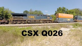 Csx Q026 Piggyback & Containers With 3323, 432 & 3456
