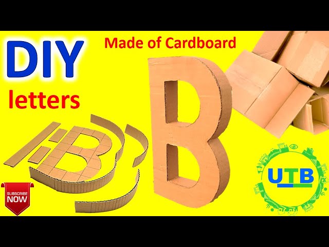 Cardboard letters made by alphabet stamps spelled out on cardboard