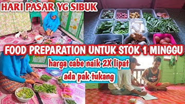 BELANJA MINGGUAN LANJUT FOOD PREPARATION || AKTIVITAS PULANG PASAR || KEGIATAN IRT DESA@bundatwinrumahpink