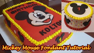 Mickey Mouse Fondant Face Sheet Cake with Adorable Smash Cake | Step by Step Tutorial