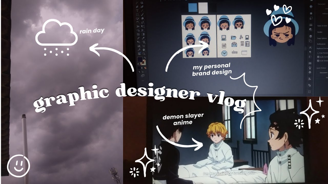 Designer Life Vlog |  Projects, Rain & Personal Brand, anime.