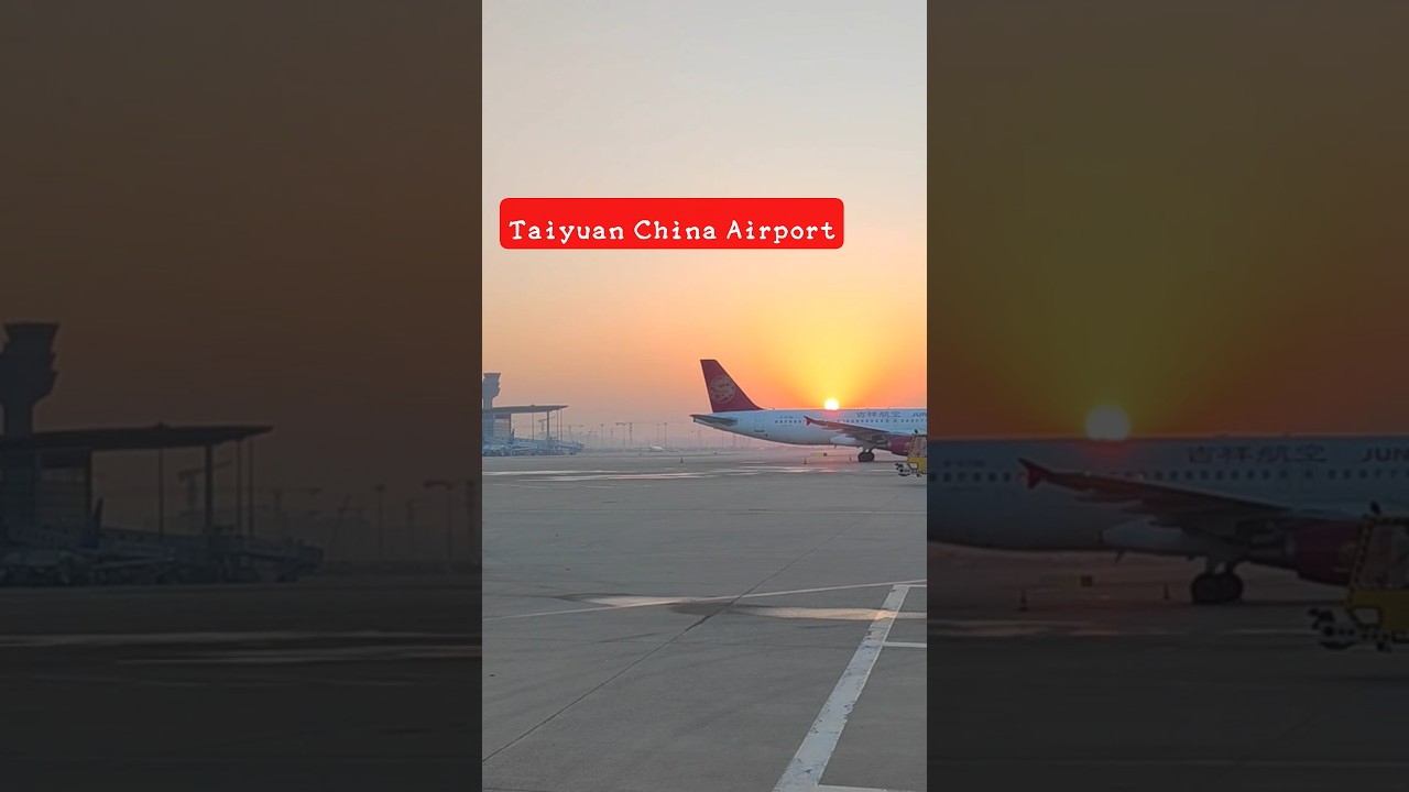 Sunset View from Taiyuan China Airport 