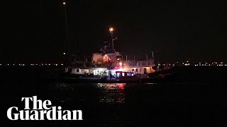 Gaza-bound flotilla boat struck by flaming object in Tunisia