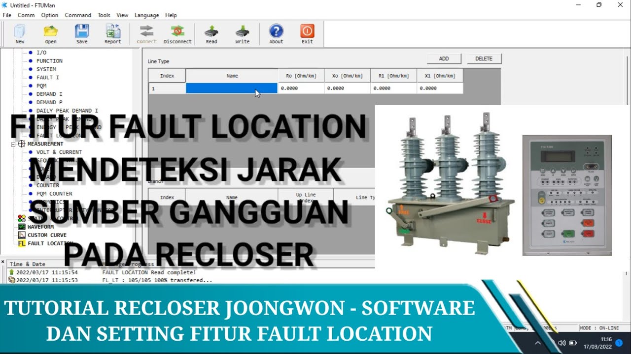 Ftu R200 Tutorial Recloser Joongwon | FTU - MAN | Setting FAULT LOCATION | FTU ...