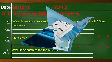 EVS CLASS 1 LESSON 6 SESSION 5: WATER REVISION FOLLOWED BY WRITTEN WORK
