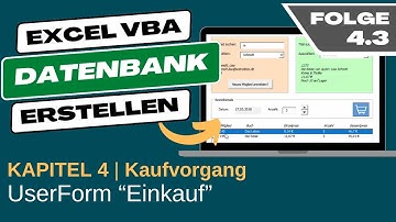 Excel VBA Datenbank erstellen #4.3 UserForm Einkauf erstellen und designen