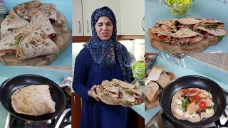 عشاء سريع طاكوس منزلي بالطحين الكامل ساهل وبنين وفوق هدشي كيشبع 🥰👍  tacos piadina