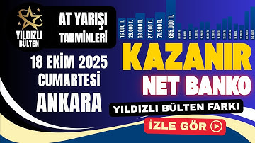 NET BANKOOO / KAZANIR / 18 EKİM ANKARA At Yarışı Tahminleri