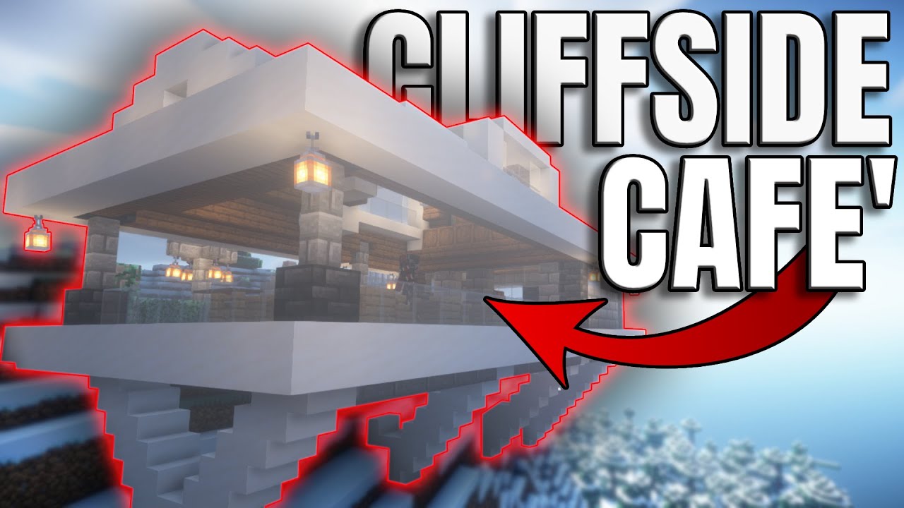 How I Built a CAFE' on a CLIFF in Minecraft - YouTube