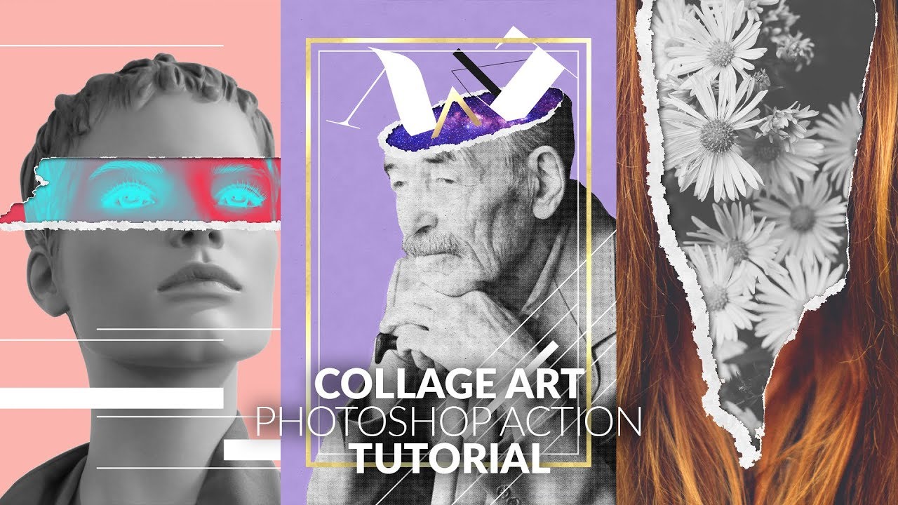 Collage Art Photoshop Action - Tutorial