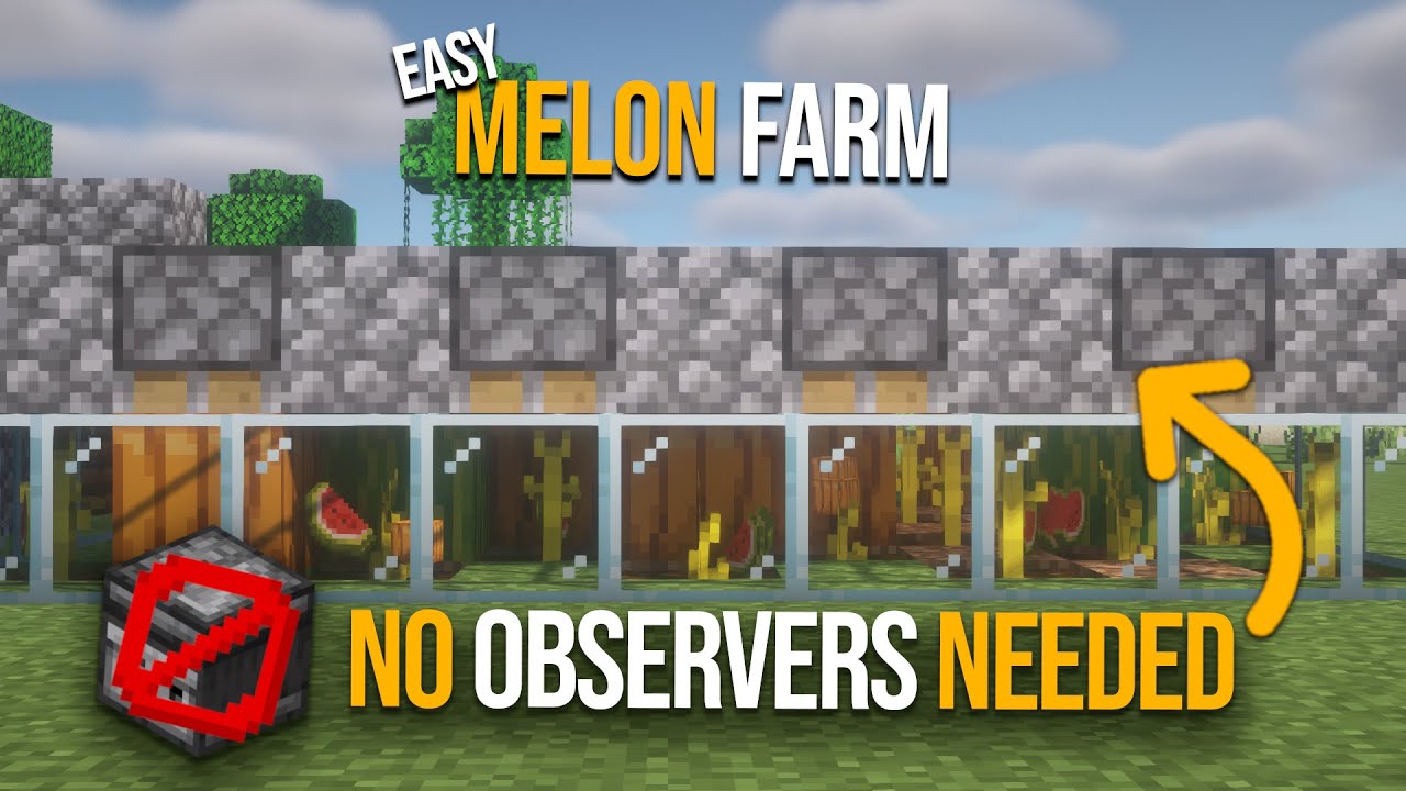 EASIEST Melon & Pumpkin Farm (Only 2 Observers!) YouTube