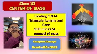 Center of Mass Class XI : Triangular Lamina and Cone and Removal of mass
