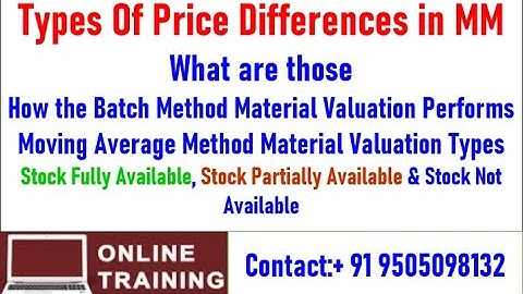 SAP FICO||MM to FI Integration ||Types of Price Differences|| Batch Method and Moving Average Method